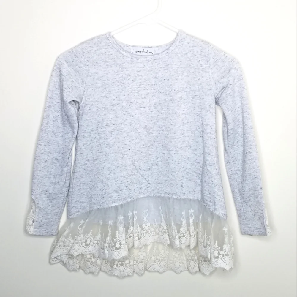 Chasing Fireflies Lace Hi Lo Shirt M 7/8